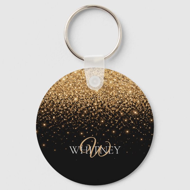 Llavero Gold Glitter Sparkle Elegant Luxury Texture        (Anverso)