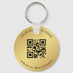 Llavero Gold Gradient Your Custom Business Qr Code Scan