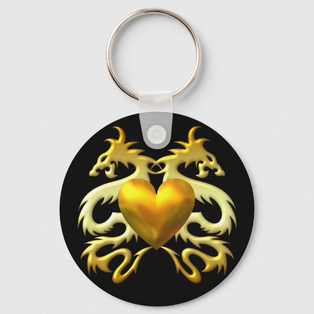 LLAVERO GOLD HEART DRAGONS (Anverso)