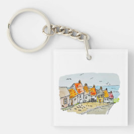 Llavero Gold Hill, Shaftesbury Watercolor