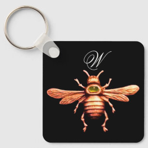 LLAVERO GOLD HONEY BEE MONOGRAM