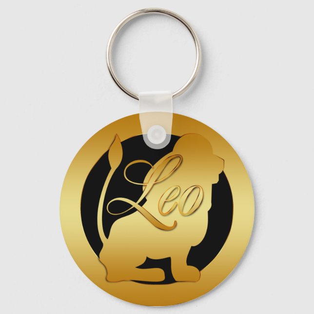 LLAVERO GOLD LEO ZODIAC SIGN (Anverso)