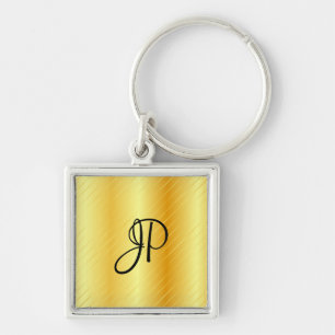 Llavero Gold Look Monogram Elegant Modern Template