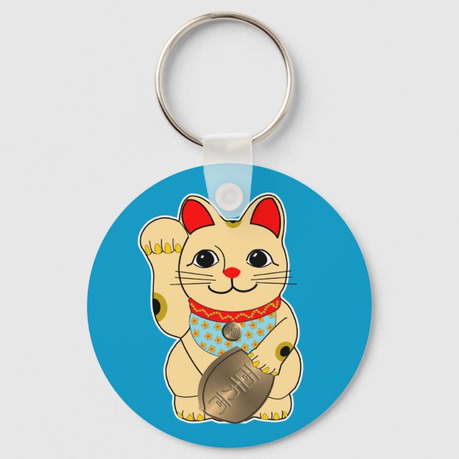 Llavero Gold Maneki Neko (Anverso)