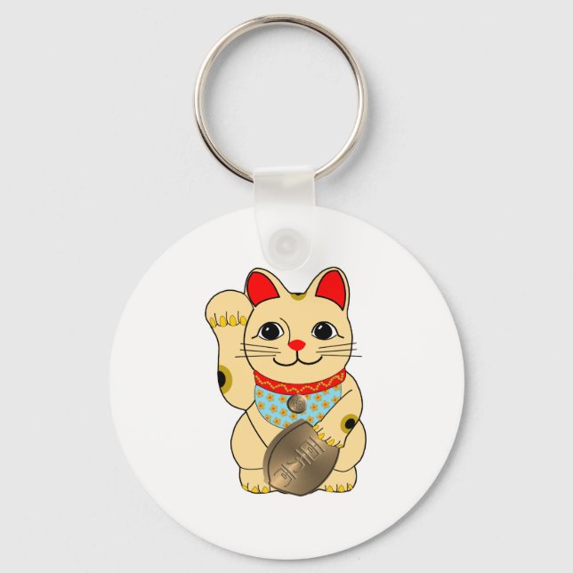 Llavero Gold Maneki Neko (Anverso)