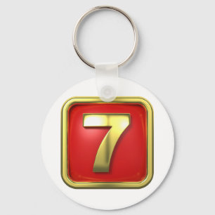 Llavero Gold Número Siete Keychain