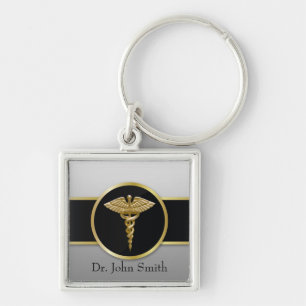 Llavero Gold Professional Medical Caduceus - Keychain