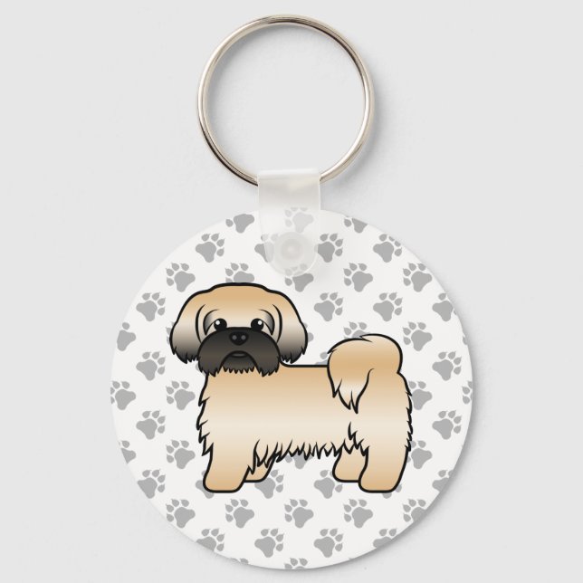 Llavero Gold With Black Mask Shih Tzu Cute Cartoon Dog (Anverso)