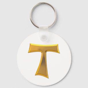 Llavero Golden 3D Look Franciscan Tau Cross