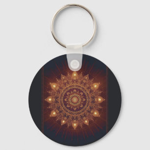 Llavero Golden Diwali Mandala - Ligera por dentro y alrede