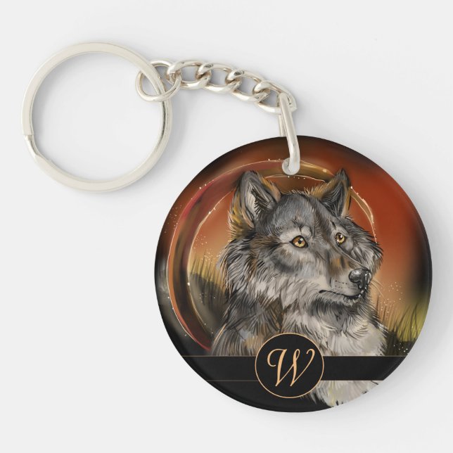 Llavero Golden Gaze Wolf (Frente)