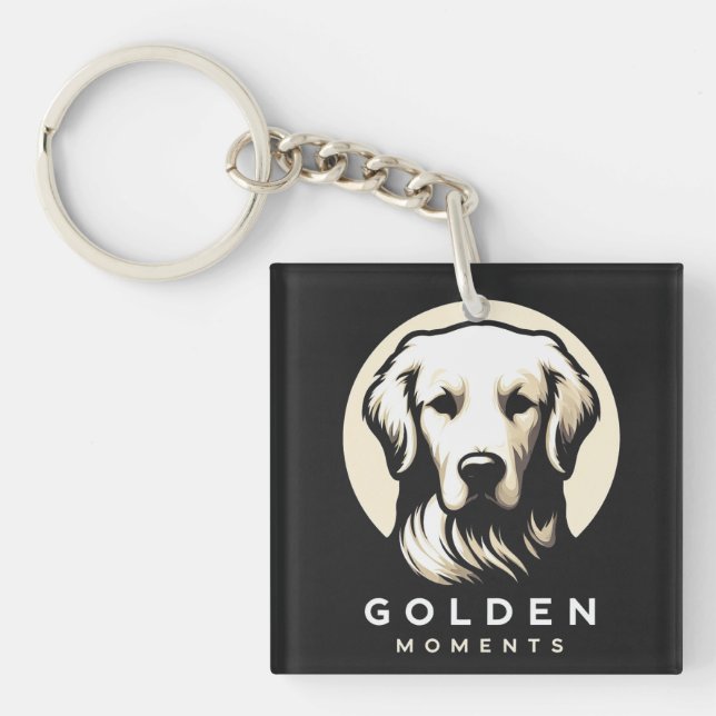 Llavero Golden Moments Sleek Minimalism Golden Retriever (Frente)