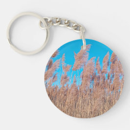 Llavero Golden Prairie Grasses Nature Photo Keychain 