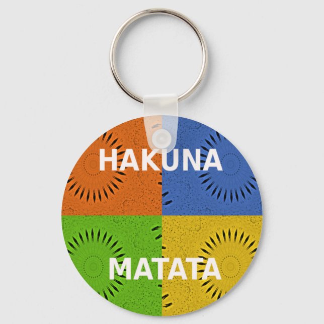 Llavero Golden Red Blue Green Hakuna Matata (Anverso)