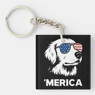 Llavero Golden Retriever 4 De Julio Merica
