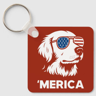 Llavero Golden Retriever 4 De Julio Merica