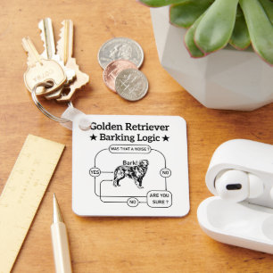 Llavero Golden Retriever Barking Logic Funny Dog Sarcastic
