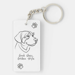 Llavero Golden Retriever - Buenas Vibraciones, Estilo Dora