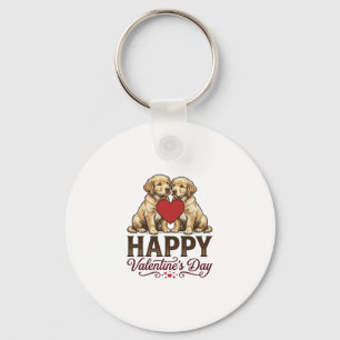 Llavero Golden Retriever Feliz día de San Valentín
