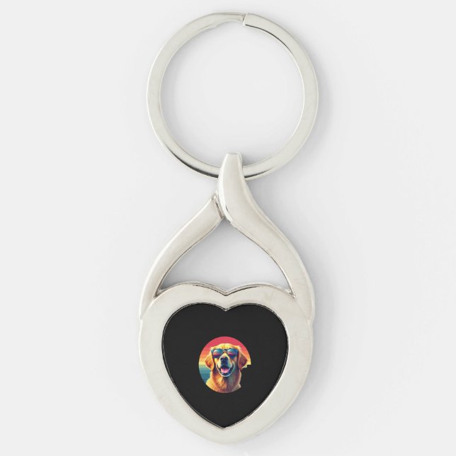 Llavero Golden Retriever for Kids Boys Girls Sunglasses Pe (Anverso)