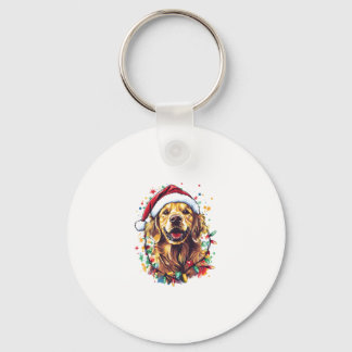 Llavero Golden Retriever Funny dog Christmas Santa Hat lig