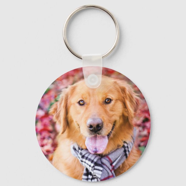 Llavero Golden Retriever In Scarf (Anverso)