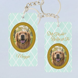 Llavero Golden Retriever Mi corazón pertenece a Foto perso