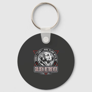 Llavero Golden Retriever Planea Diseño de Insignia de Perr