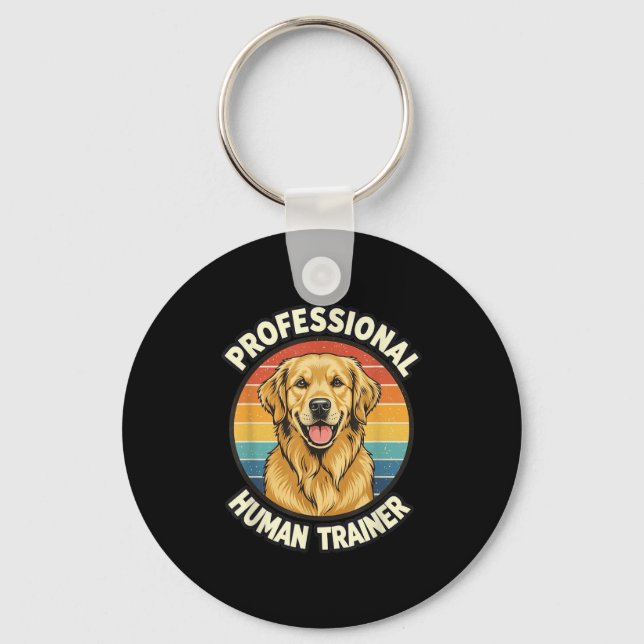 Llavero Golden Retriever Professional Human Trainer Funny  (Anverso)