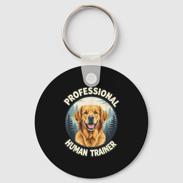 Llavero Golden Retriever Professional Human Trainer Funny  (Anverso)