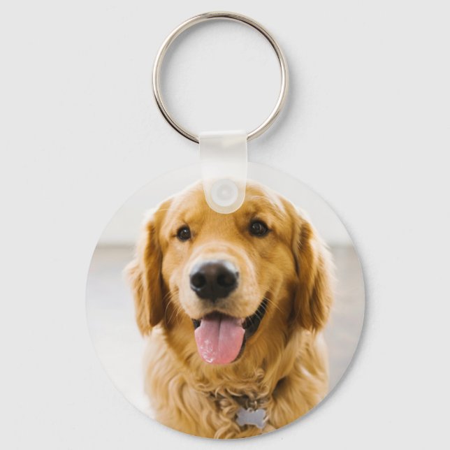 Llavero Golden Retriever Sonriendo (Anverso)