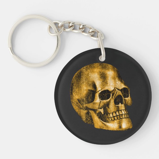 Llavero Golden Skull Guay Luxury Black Gothic Halloween (Frente)