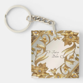 Llavero Golden Wavy deja la cadena de claves floral