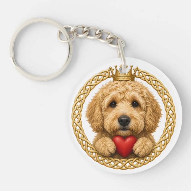 Llavero Goldendoodle Claddagh (Frente)