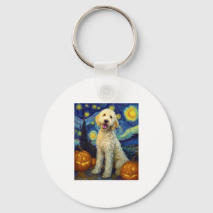 Llavero Goldendoodle Cute Dote Halloween Jack O Lantern Pu