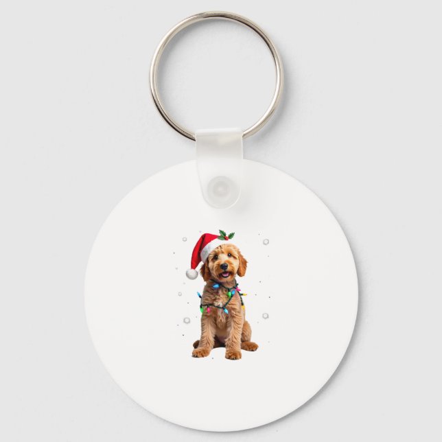 Llavero Goldendoodle Dog Tree Christmas Sweater Xmas Pet D (Anverso)