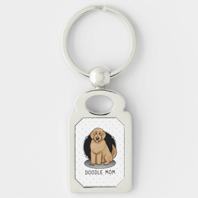 Llavero Goldendoodle Mom Doodle Mom (rojo dorado) (Anverso)