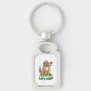 Llavero Goldendoodle Perro Jugando Golf (rojo whmk2) Diver