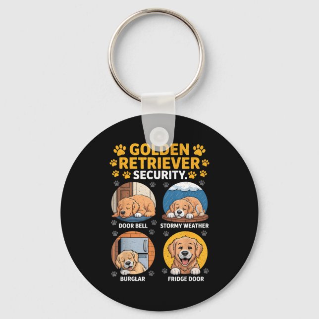 Llavero Goldens Tee Golden Retriever Security Funny  (Anverso)