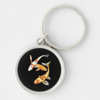 Llavero Goldfish de Koi del japonés en negro