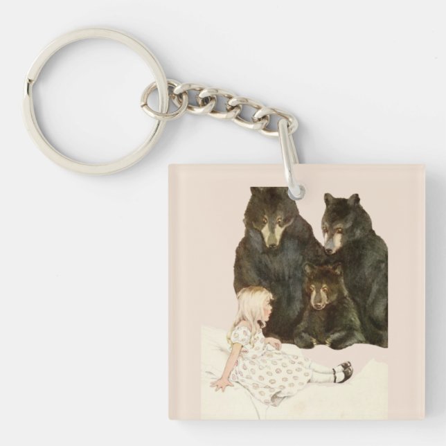 Llavero Goldilocks & the 3 Bears Vintage Illustrations Squ (Frente)