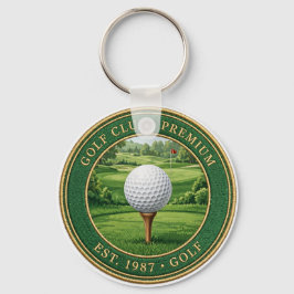 Llavero Golf Ball On Tee Premium Keychain