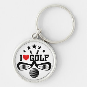 Llavero Golf - Clubes de golf cruzados, me encanta el golf