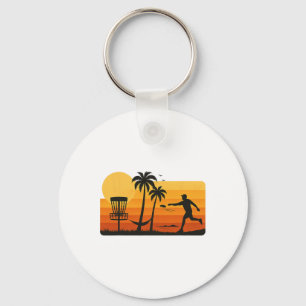 Llavero Golf de Disco Atardecer Tropical Palmeras Playa Gr
