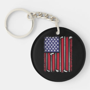 Llavero Golf Divertido Bandera Americana Jugador de Golf V