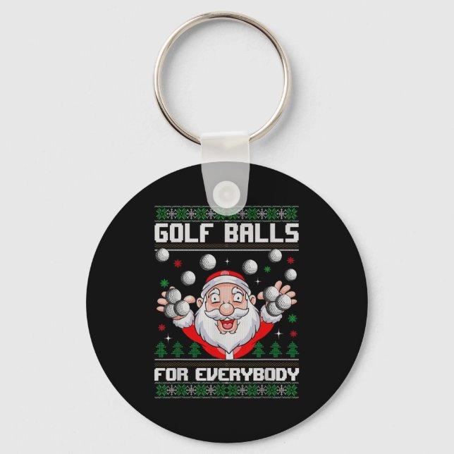 Llavero Golf For Everybody Santa Ugly Christmas Golfing  (Anverso)