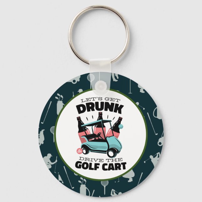 Llavero Golf Let's Par tee con carrito de golf (Anverso)