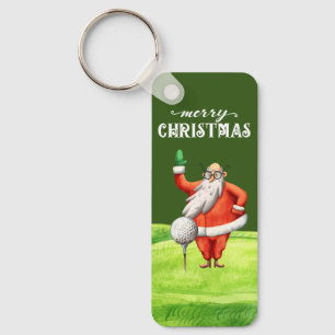 Llavero Golf Santa Claus con bolas de golf en verde