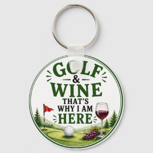 Llavero Golf y vino temático para golfista
