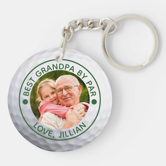 Llavero Golfer BEST GRANDPA DE PAR Photo Personalizado (Atrás)